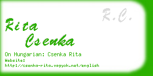 rita csenka business card